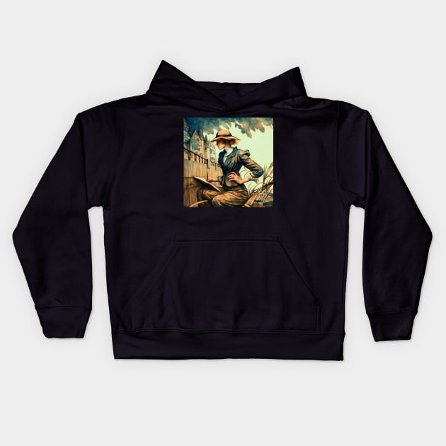 Plein Air Artist Kids Hoodie by JimDeFazioPhotography